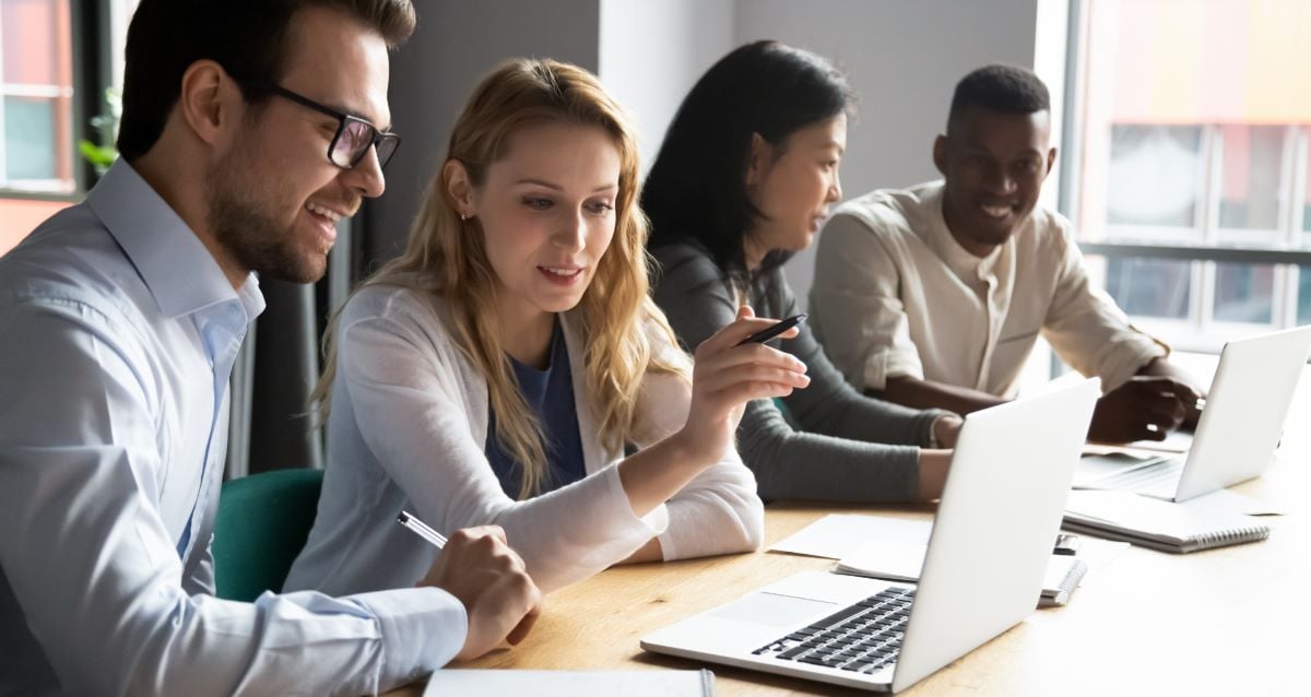 Professional team in a governance and portfolio review session
